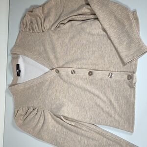 7FAMK 7 for all mankind puff sleeve soft button up cardigan M